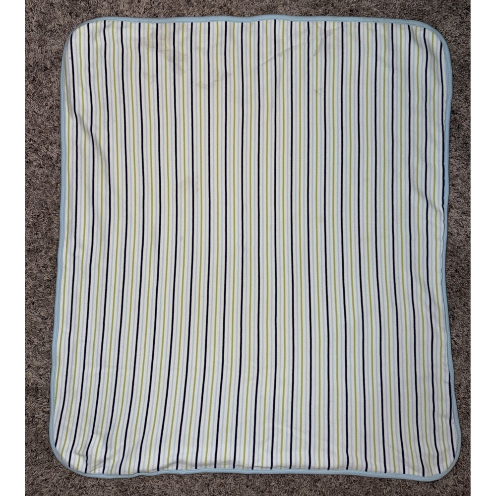 notNeutral Baby Striped Receiving Blanket Blue‎ Green Cotton Modern Design
